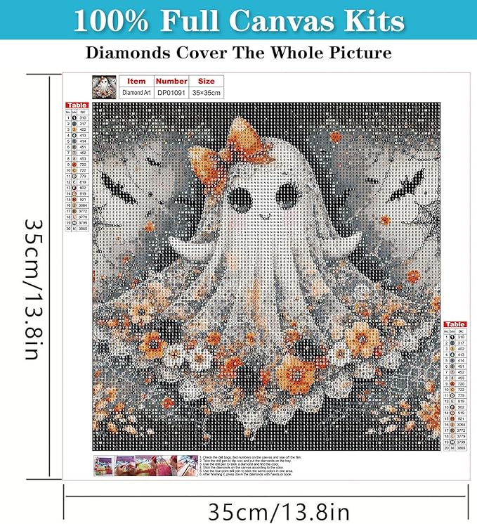 WUDWL Diamond Painting Kits for Adults - Halloween DIY 5D Diamond Art Kits Full Drill Diamond Dots Paintings with Diamonds Gem Art and Crafts Home Decor 13.8x13.8inch