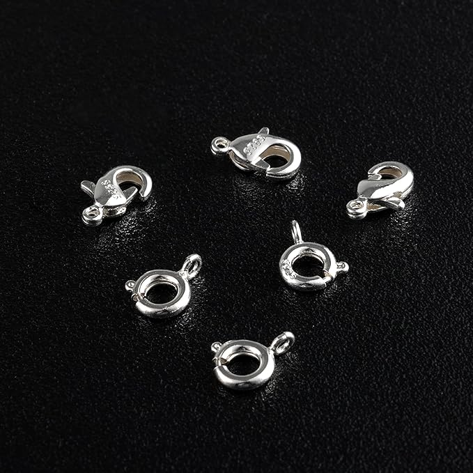 925 Sterling Silver Lobster Claw Clasps Set, Lobster Clasps Connector Closures and Spring Clasps with Open Jump Rings for Necklace Bracelet DIY Jewelry Finding Supplies (26pcs)