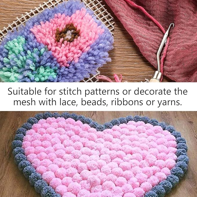 ARTIBETTER Blank Rug Hooking Mesh Canvas: Latch Hook Rug Canvas Rug Mesh Canvas Latch Hook Tool for DIY Latch Hook Rug Tapestry Canvas, 58 x 39 Inches
