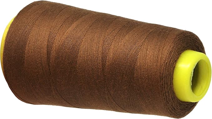 Mandala Crafts Russet Brown Thread Cones for Machine and Hand Quilting - 2400 Yds 50 WT Multiple Purpose Mercerized 100% Cotton Threads for Sewing Machine Serger Embroidery