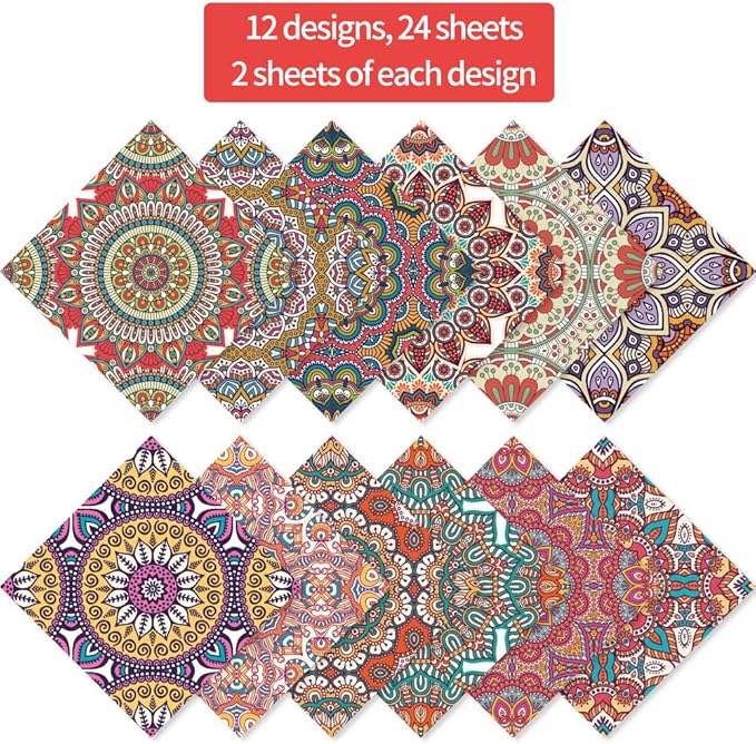 6x6" 160gsm Cardstock Single Sided Scrapbooking 24 Papers Pad Vintage Decoupage Scrapbook Kit Patterned Paper Junk Journal Supplies Journaling Supply Scrap Paper Crafting. Datura