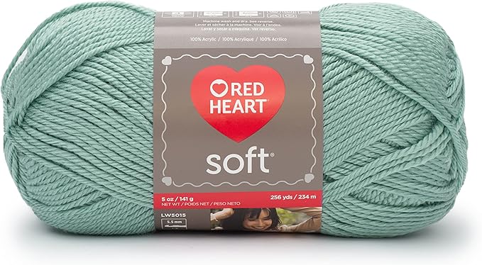 Red Heart Soft Seafoam Yarn - 3 Pack of 141g/5oz - Acrylic - 4 Medium (Worsted) - 256 Yards - Knitting/Crochet
