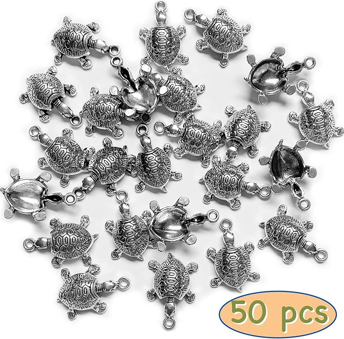 Heather's cf Silver Sea Charms – Antique Pendants, Non-Tarnish, Lead-Free & Nickel-Free, Bulk Ocean Animal Charms for DIY Jewelry, Bracelets, Necklaces, Earrings, Beach Craft Supplies (Sea Animals)