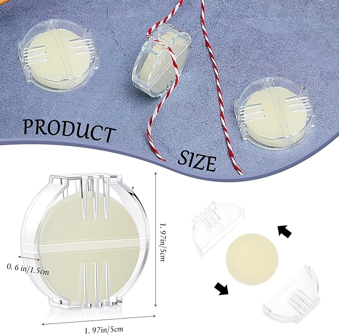 Maitys 1 Pcs Thread Wax Thread Conditioner Beeswax for Hand Sewing Embroidery Beeswax Floss Conditioner for Quilting Sewing Strengthening Line Embroidery Wax (White,Clear Case)
