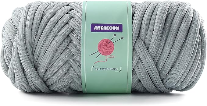 Chunky Yarn for Hand Knitting & Crocheting, Thick Big Twist Tubular Yarn for Making Blankets, Bags, Baskets, Pillows & Pet Nests - 0.55lb/250g (Blue Gray)