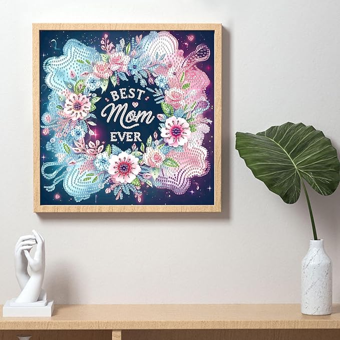LazyFold Diamond Art Painting Kits for Adults, DIY Flower Special Shape Diamond Art Kits for Beginners, Crystal Rhinestones Diamond Art Painting for Home Wall Decoration Gift 12×12inch