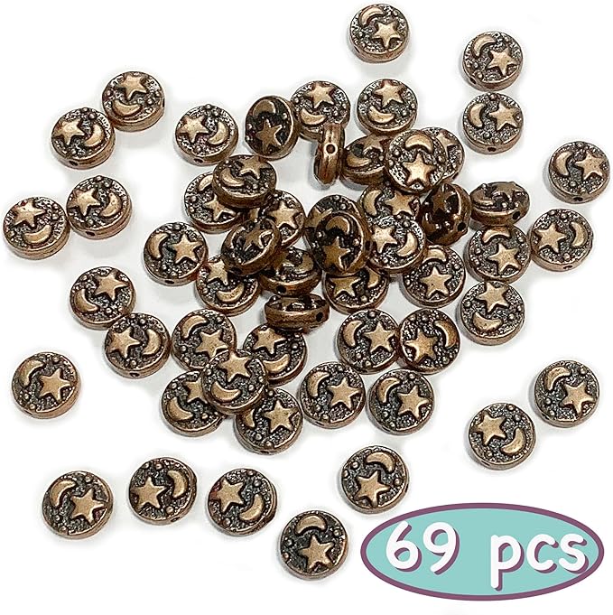Copper Spacer 9mm Flat Beads for Jewelry Making Supplies for Adults Small Seed Bead for Necklace Earring Bracelet Making Kit Bulk Silver Jewelry Set 69pcs