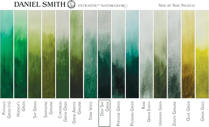 Daniel Smith Extra Fine Watercolor Paint, 5ml Tube, Deep Sap Green, 284610175