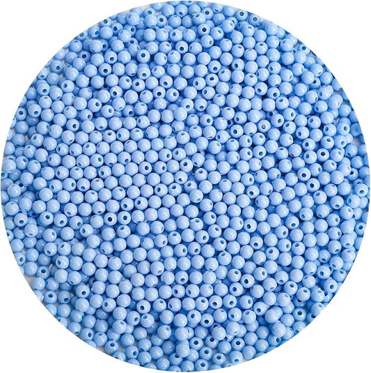 bonny boxx 2000pcs 4mm smooth aquamarine acrylic round beads, plastic resin bubblegum balls chunky gumball beads for necklace and bracelet making, crafting supplies