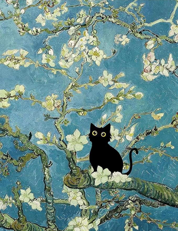 ARPADAMO Diamond Art Kits for Adults,5D Black Cat Diamond Painting DIY Animal Diamond Art Diamond Painting Kits for Adult,Round Full Drill Diamonds, Diamond Art Kits for Home Decor-12x16inch