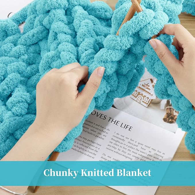 BALAPET Chunky Chenille Yarn for Hand Knitting, Super Soft Thick Plush Yarn for Blanket and Knit DIY, Fluffy Bulky Jumbo Yarn, Beginner Friendly, Machine Washable #10, 8 Skeins (8 oz / 27 Yards)