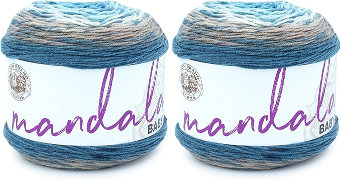 (1 Skein) Lion Brand Yarn Mandala Baby Yarn, Wishing Well (Pack of 2)