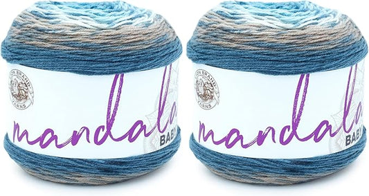 (1 Skein) Lion Brand Yarn Mandala Baby Yarn, Wishing Well (Pack of 2)