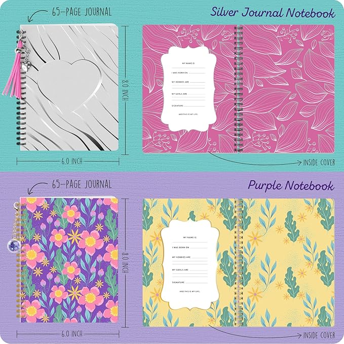 laoese 2-pack diy journal kit for girls -christmas birthday gifts for girls 8 9 10 11 12 13 14 years old - arts & crafts for teens trendy stuff - scrapbook & diary supplies toys set