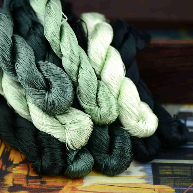 Natural 100% Silk Thread, Handmade Embroidery Thread Silk Floss 9 Colors 110m Each (43)