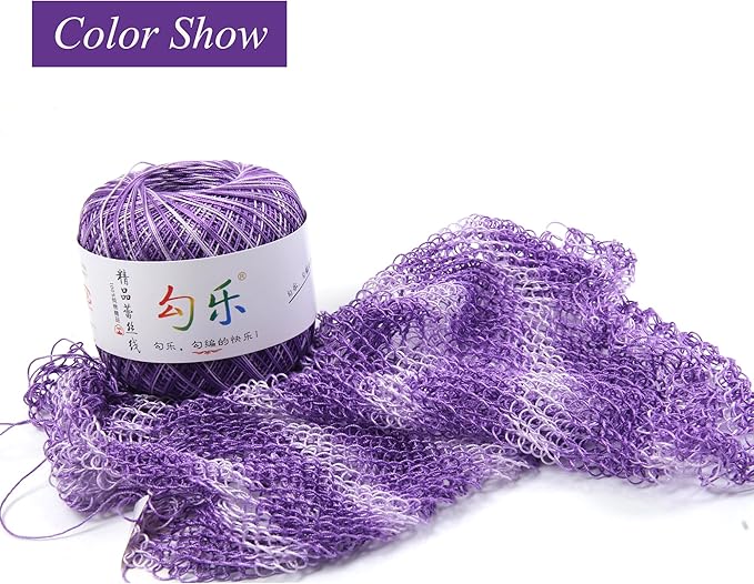 golo Crochet Thread Size10 Yarn for Hand Knitting Lace Thread Purple-D03
