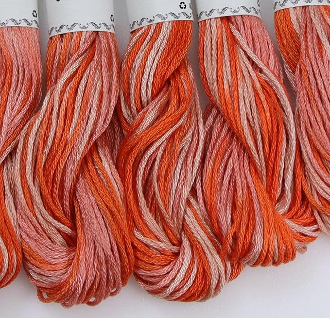 KCS Big skeins of 25 Meters Size 25 Color Variegated Cross Stitch Stranded Threads,6 skeins,106