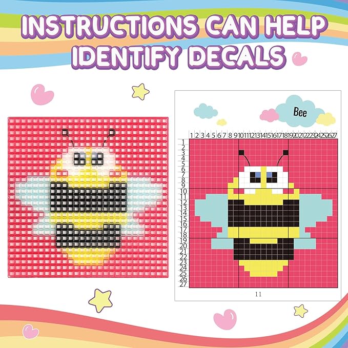 Caydo 8-in-1 Cross Stitch Kit for Beginners Kids, Includes 8 PCS Plastic Canvas with Pre-Patterns, 13 Colors Threads, Instructions, Embroidery Needles for Sewing and Coaster Needlepoint