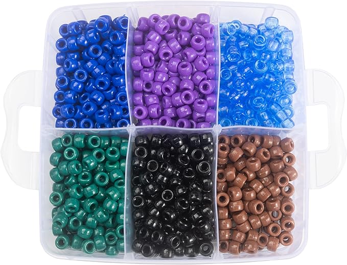 Gxueshan 4500 Pcs Acrylic Pony Beads Bulk Large Hole Plastic White Green Gold Red Black Blue Pink 24 Assorted Colors Kandi Hair Beads for Crafts Friendship Bracelet Jewelry Making Kit Set (4500)
