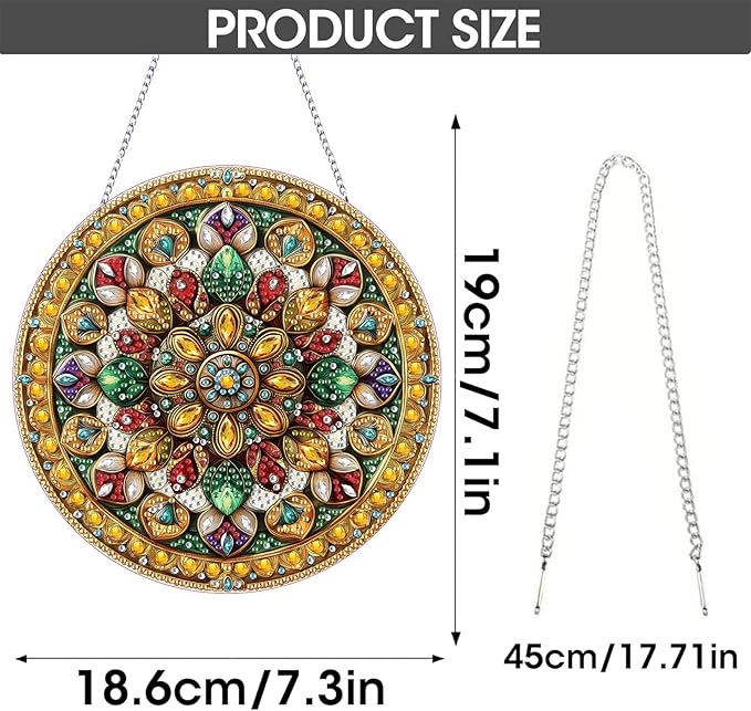 SKRYUIE Flower Hanging Diamond Art Kits for Adults Pendant Suncatcher, Special Shaped Crystal DIY Pearl Diamond Painting Kit, Gift for Mother Spring Summer Window Wreath Decor 7.48 x 7.32 Inch A41