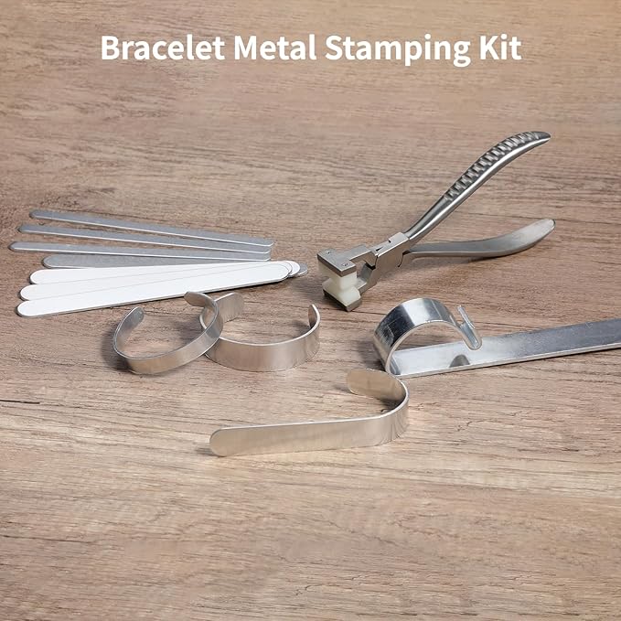 Joyibay 18 Pcs Bracelet Bending Bar Kit, Includes 16 6'' Aluminum Bracelet Blank, Stainless Steel Bending Tool and Bending Pliers, DIY Custom Bracelets Accessories, Jewelry Metal Making Kit