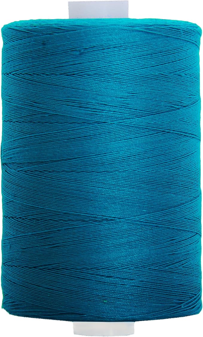Threadart 100% Cotton Thread | for Quilting, Sewing, and Serging | 1000M Spools 50/3 Weight | Bright Turquoise 3844