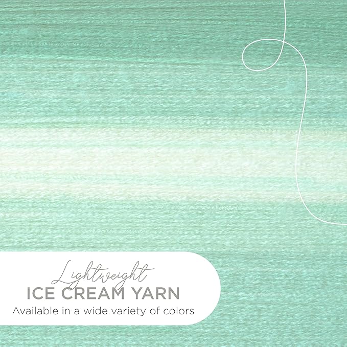 Lion Brand Yarn (1 Skein) Ice Cream Baby Yarn, Mint, 1182 Foot (Pack of 1)