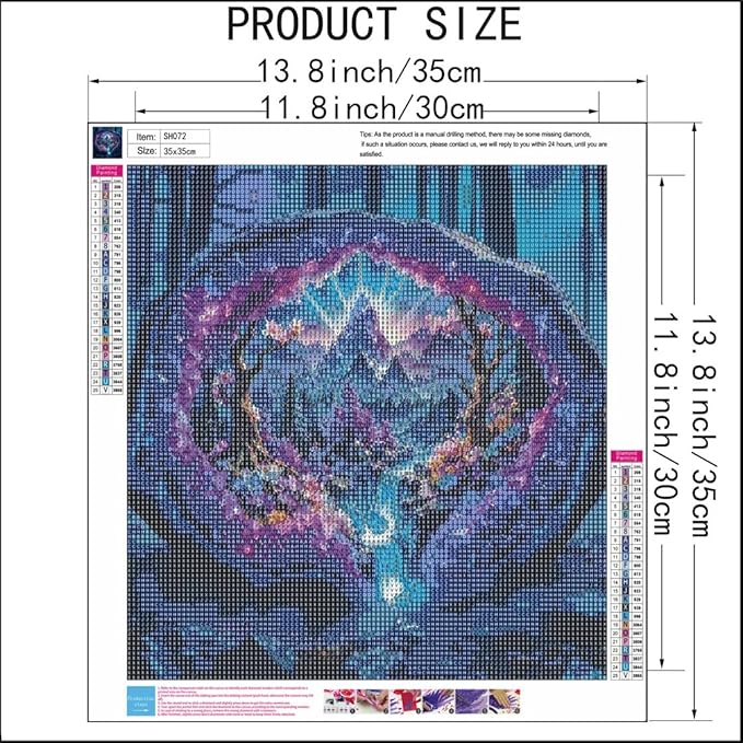 SHICERNHJ 5D Diamond Painting Kits for Adults,Crystal Forest Landscape Diamond Art Kits for Beginner,DIY Full Round Drill Diamond Dot with Gem Art Kits for Adults Home Wall Decor 14x14 Inch