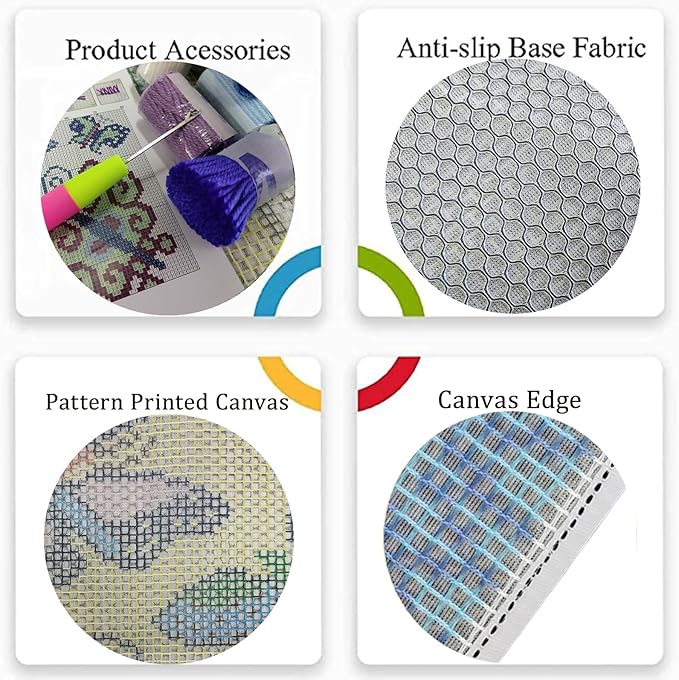 MIAOLLUN Latch Hook Kits, DIY Latch Hook Kit Rug Making Crafts for Adults Beginners with Printed Canvas Pattern 20.4"X 15"(52X38cm)
