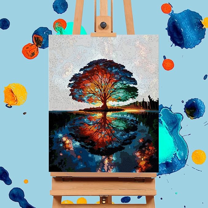 Paint by Numbers Kit for Adults - Tree of Life Acrylic Adult Paint by Number Kits on Canvas for Beginner, Tree of Life DIY Oil Painting by Numbers for Adults Kit, Perfect for Home Decor Gift 16"x20"
