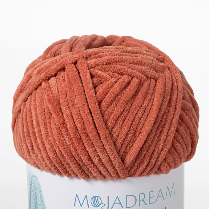 Marshmallow Yarn 3PCS 3.5oz Soft Chenille Yarn for Amigurumi Baby Blanket Yarn: No Shedding Soft Easy to Knitting and Crocheting Bulky 5# Yarn 3 Skeins of 100g (Brown)