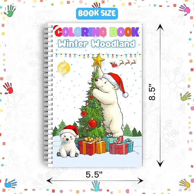 Winter Woodland Coloring Book for Toddlers Ages 3+ – Cute Animals, Snowy Forest Fun, and Easy Holiday Coloring Pages – Thick 199 GSM Paper – Spiral Bound – 5.5x8.5 in