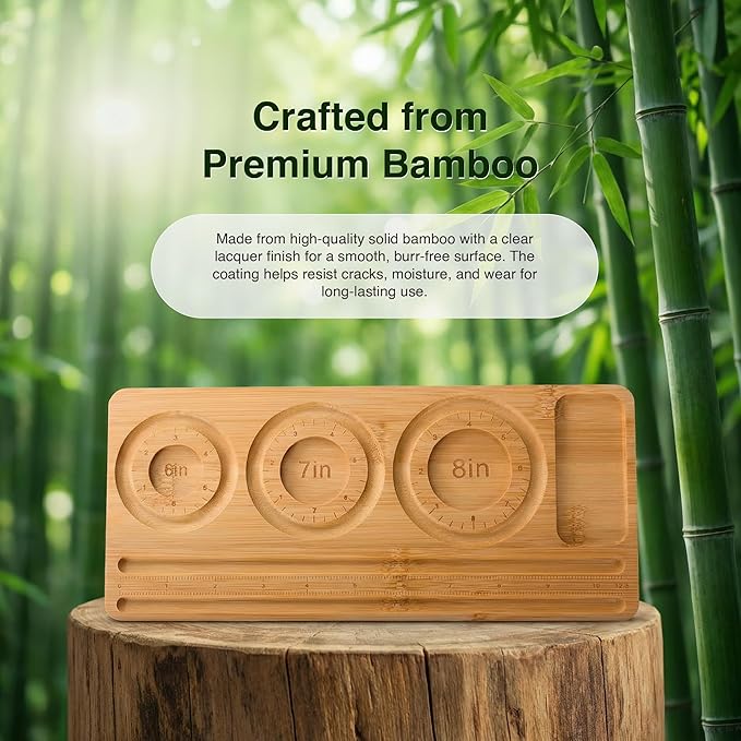 Bamboo Bead Board for Jewelry Making – Natural Bamboo Bracelet & Necklace Design Organizer with Grooved Sizes (Bracelet Slot Right)