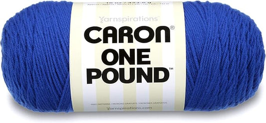 Caron One Pound Solids Yarn, 16oz, Gauge 4 Medium, 100% Acrylic - Royalty- For Crochet, Knitting & Crafting ( 1 Piece )
