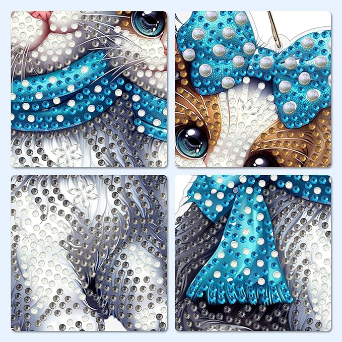 MXJSUA Shih Tzu Dog Diamond Art Hanging Kits for Adults Beginners, DIY Acrylic Special Shaped Crystal Diamond Gem Drills Pendant Art Painting Ornament for Home Wall Decor Gift