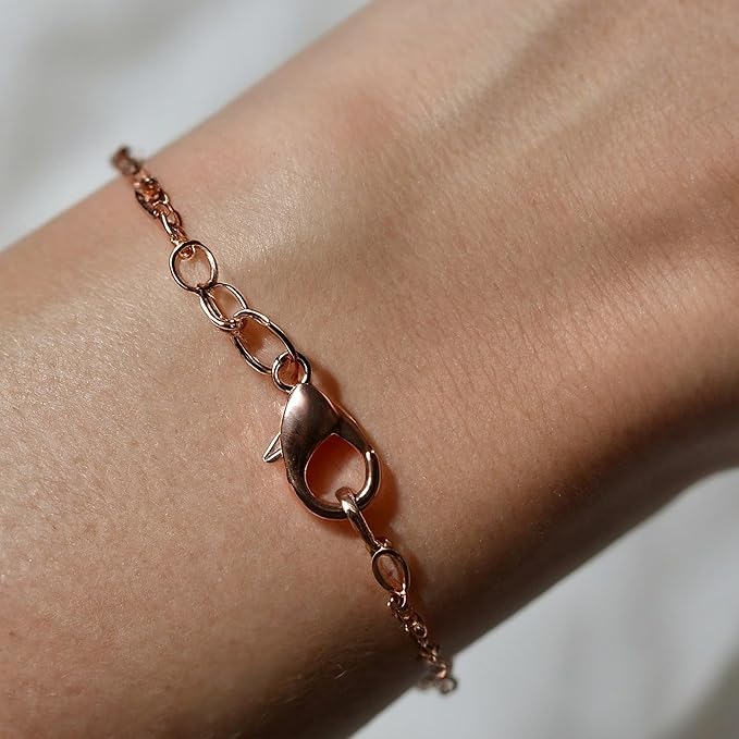 Mandala Crafts 19mm Rose Gold Color Stainless Steel Lobster Clasps for Jewelry Making - 25 PCs SS Lobster Claw Clasps with Jump Rings Jewelry Findings Kit for Necklaces Bracelets Charms Fasteners