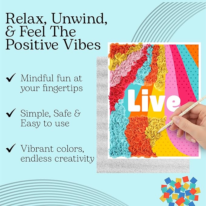 Unwynd Poke Art Positive Vibes, Mess-Free Arts and Crafts for Adults, Teen Craft Kits, Thoughtful Easter Gifts for Women and Men