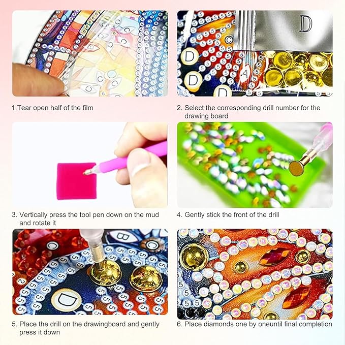 Masendp Hanging Diamond Art Kits for Adults, Special Shaped Cute Dog Family Diamond Painting Pendant Ornaments Kit DIY Crystal Rhinestone Gem for Home Decoration and Gifts