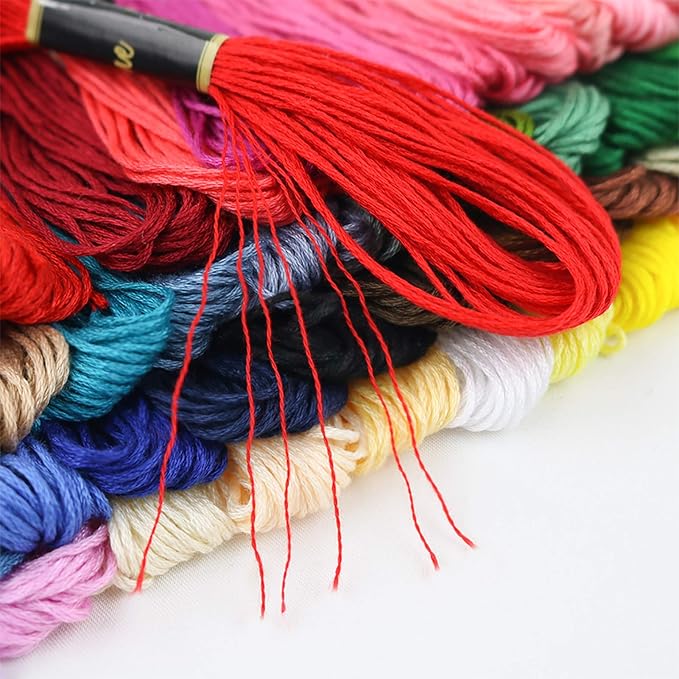 Similane Embroidery Floss 50 Skeins Cross Stitch Thread Rainbow Color Friendship Bracelets Crafts Floss with 12 Pcs Floss Bobbins and 1 Pcs Needle-Threading Tool