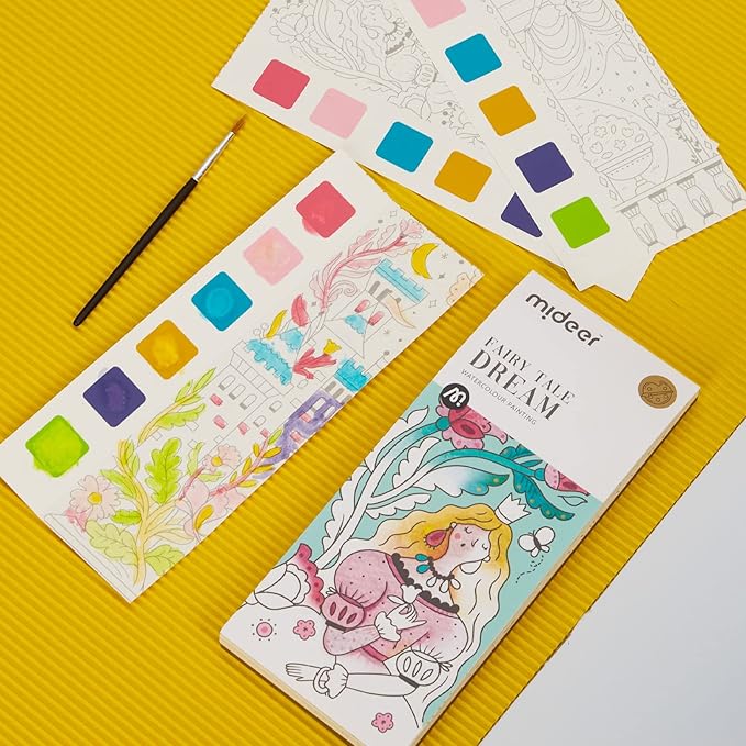 Pocket Watercolor Book Set, Watercolor Painting Book,Watercolor Bookmarks for Kids, Beginning, Students Painters Christmas Gifts (1PCS-B)
