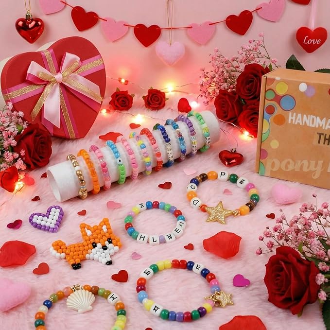 THRELE 4000pcs Pony Beads Friendship Bracelet Making Kit Included 96 Colors Kandi Bead,Letter Beads,Beads for Bracelet Making Kit DIY Crafts