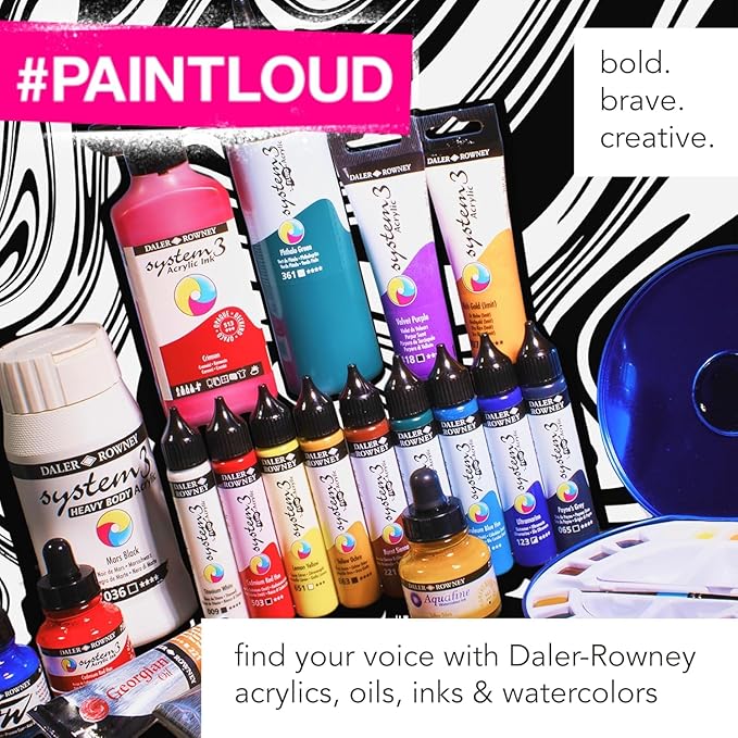 Daler-Rowney Aquafine Watercolor Paint Set, Shayda Campbell Artist Palette, Plastic Travel Set, 24 Half Pans, Assorted Colors, 1 Count