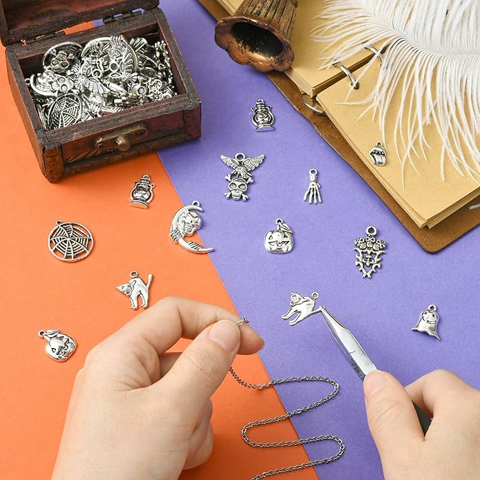 Antique Silver Cross Drink Insect Animal Theme Charms for DIY Jewelry Bracelet Necklace Earring Keychain Decor