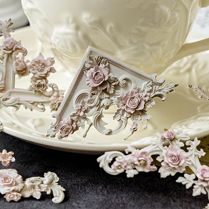 120 Scrapbook Embellishments Corner Frame for Scrapbooking Supplies，Flower Window Decorative Craft Paper Frame for Junk Journaling, Card Making kit, DIY Crafts Album Decor