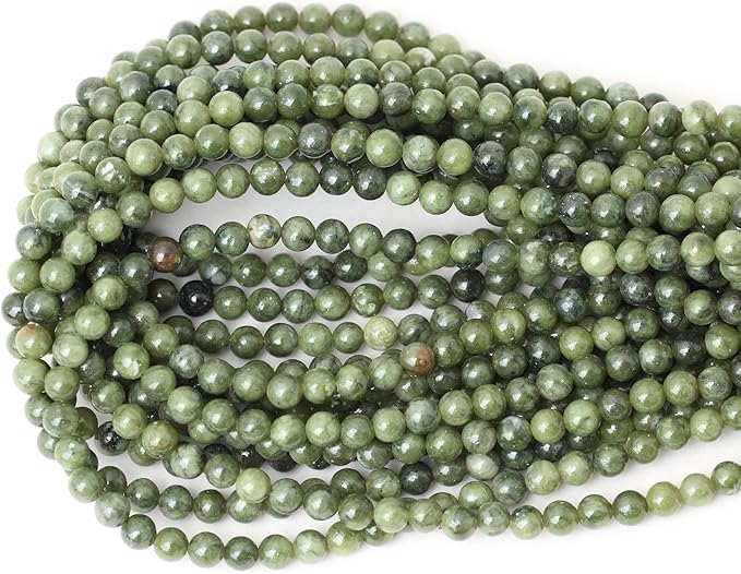 cheavian 60pcs 6mm natural taiwan green jade round loose beads for jewelry making diy bracelet necklace materials 1 strand 15"
