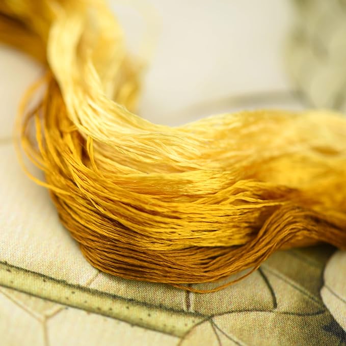 Natural 100% Silk Thread, Handmade Embroidery Thread Silk Floss 7 Colors 110m Each (51)