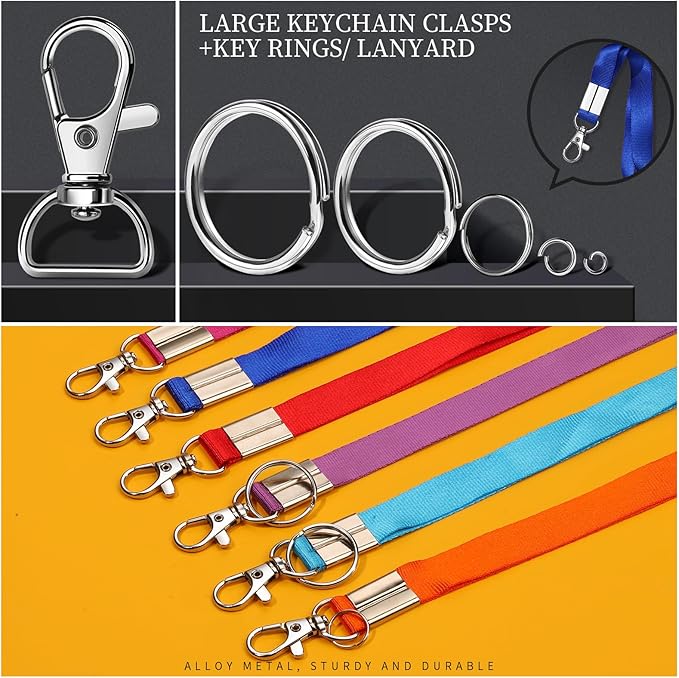 LEOBRO Keychain Making Kit, 265PCS Keychains Clips and Key Rings, Well Crafted Sturdy Key Chain Making Kit, Key Chain Rings, Keychains Hooks, for Key Chains, Lanyard, Jewelry Making, Crafts, Silver