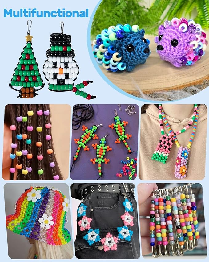 1000+ Pcs Valentines Day Pony Beads, 5 Pink-Red-White Colors, Plastic Kandi Beads for Bracelet Making, Hair Braids, Necklaces, Key Chains, Jewelry, and DIY Crafts, Party
