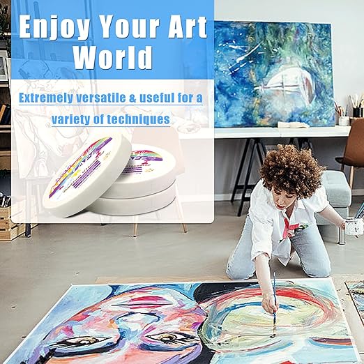 3 Packs Artist Tape Medium Tack White Art Tape for Watercolor Paper Drafting Art Painting Canvas Framing Acid Free Masking Tape- 0.8IN Wide 297FT Long Total