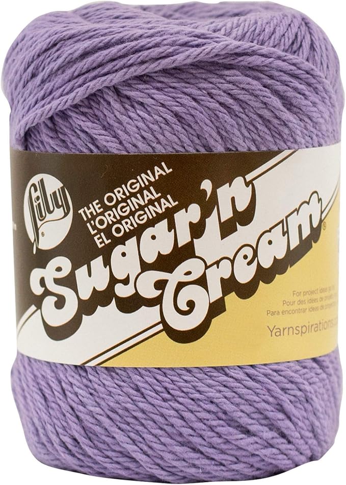 Lily 10200101317 Sugar 'N Cream The Original Solid Yarn, 2.5oz, Medium 4 Gauge, 100% Cotton - Hot Purple - Machine Wash & Dry
